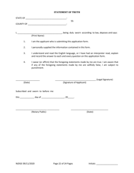 Form 1 (Personal History Disclosure Form 3) &quot;Casino Employee Registration&quot; - New Jersey, Page 23