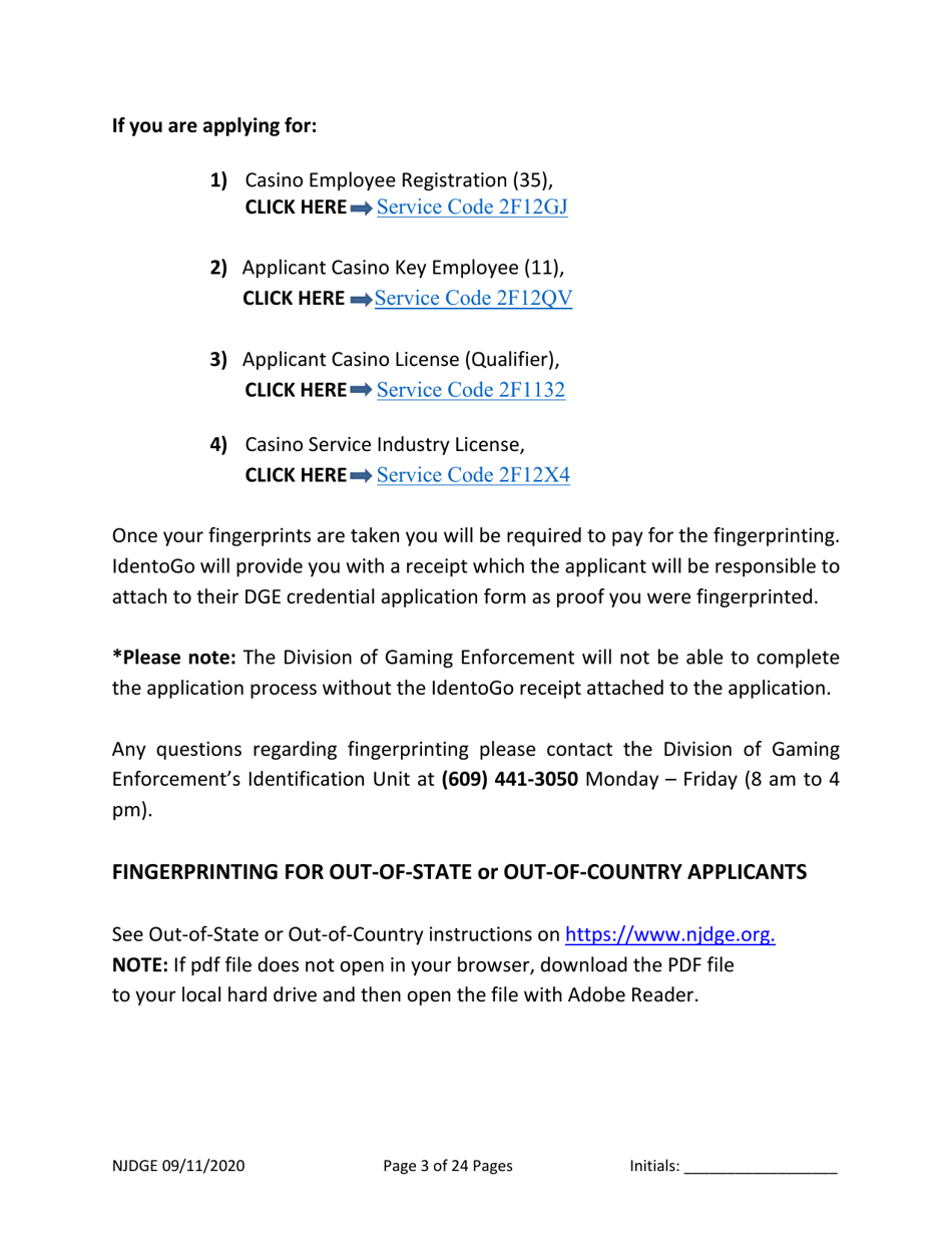 Form 1 (Personal History Disclosure Form 3) Casino Employee Registration - New Jersey, Page 4