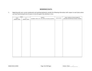 Form 25 (Personal History Disclosure Form 1) Casino Qualifiers - New Jersey, Page 11
