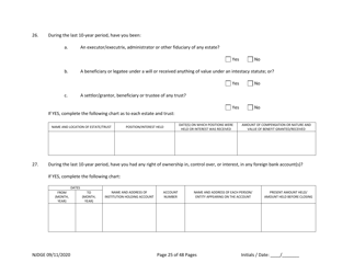 Form 25 (Personal History Disclosure Form 1) Casino Qualifiers - New Jersey, Page 26