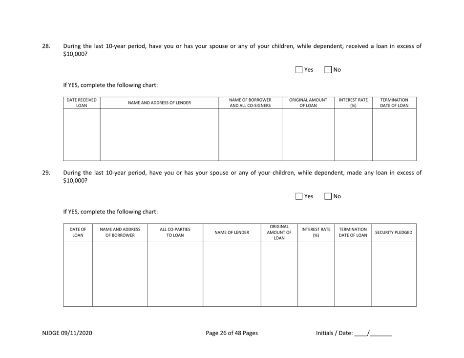 Form 25 (Personal History Disclosure Form 1) Casino Qualifiers - New Jersey, Page 27