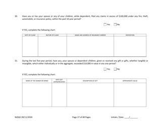 Form 25 (Personal History Disclosure Form 1) Casino Qualifiers - New Jersey, Page 28
