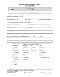 Form 25 (Personal History Disclosure Form 1) Casino Qualifiers - New Jersey, Page 7