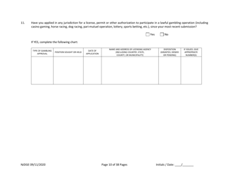 Form 22 Personal History Disclosure Resubmission Form - Casino Qualifiers - New Jersey, Page 11