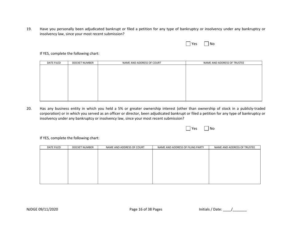 Form 22 Personal History Disclosure Resubmission Form - Casino Qualifiers - New Jersey, Page 17