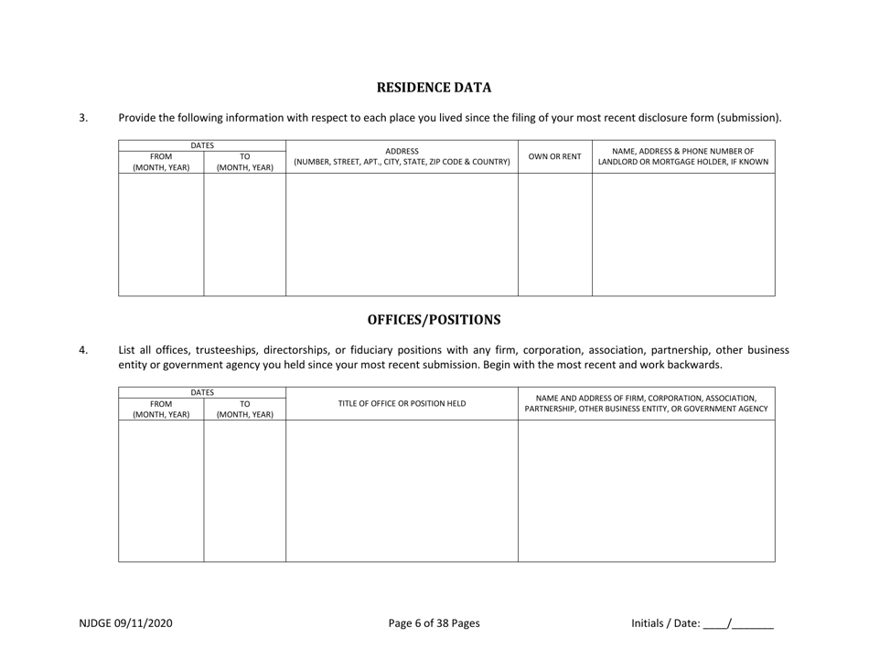 Form 22 Personal History Disclosure Resubmission Form - Casino Qualifiers - New Jersey, Page 7