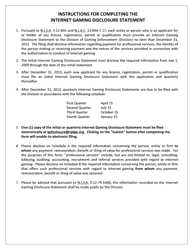 Form 28 (45) Internet Gaming Disclosure Statement Form - New Jersey, Page 2