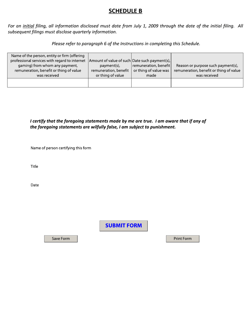 Form 28 (45) Internet Gaming Disclosure Statement Form - New Jersey, Page 5