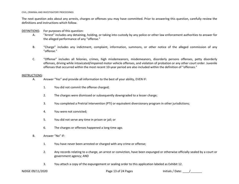 Form 34 (Personal History Disclosure Form 2) Outside Directors of Holding and Intermediary Companies of Casino Service Industry Enterprises - New Jersey, Page 14