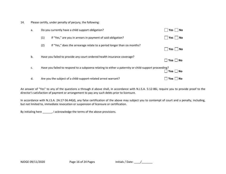 Form 34 (Personal History Disclosure Form 2) Outside Directors of Holding and Intermediary Companies of Casino Service Industry Enterprises - New Jersey, Page 17
