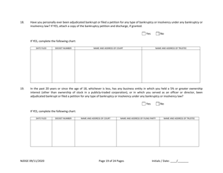 Form 34 (Personal History Disclosure Form 2) Outside Directors of Holding and Intermediary Companies of Casino Service Industry Enterprises - New Jersey, Page 20