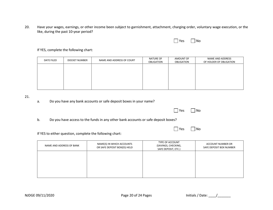 Form 34 (Personal History Disclosure Form 2) Outside Directors of Holding and Intermediary Companies of Casino Service Industry Enterprises - New Jersey, Page 21