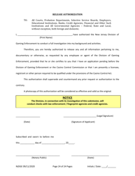 Form 34 (Personal History Disclosure Form 2) Outside Directors of Holding and Intermediary Companies of Casino Service Industry Enterprises - New Jersey, Page 25