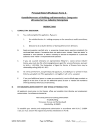 Form 34 (Personal History Disclosure Form 2) Outside Directors of Holding and Intermediary Companies of Casino Service Industry Enterprises - New Jersey, Page 2