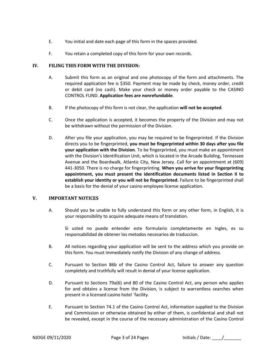Form 34 (Personal History Disclosure Form 2) Outside Directors of Holding and Intermediary Companies of Casino Service Industry Enterprises - New Jersey, Page 4