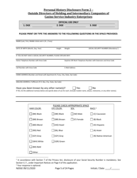 Form 34 (Personal History Disclosure Form 2) Outside Directors of Holding and Intermediary Companies of Casino Service Industry Enterprises - New Jersey, Page 6