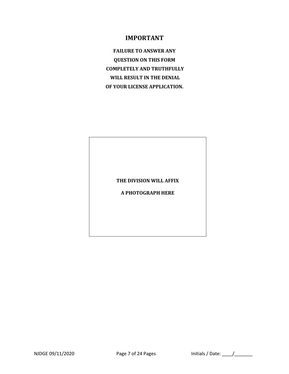 Form 34 (Personal History Disclosure Form 2) Outside Directors of Holding and Intermediary Companies of Casino Service Industry Enterprises - New Jersey, Page 8