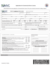 Document preview: Form BA-208C Application for Commercial Driver License - New Jersey