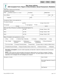 Form 10493 EEO Complaint Form: Report of Discrimination, Sexual Harassment, Retaliation - New Jersey