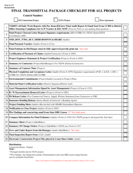 Form A-1177 &quot;Final Transmittal Package Checklist for All Projects&quot; - New Mexico