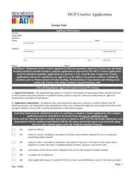 Document preview: Mcp Courier Application - New Mexico