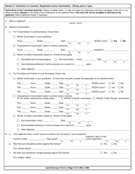 Land Surveyor Form 3 Verification of Out-of-State Licensure, Registration and/or Examination - New York, Page 2