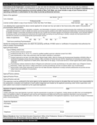 Psychoanalyst Form 4B Certification of Supervised Experience - New York, Page 2