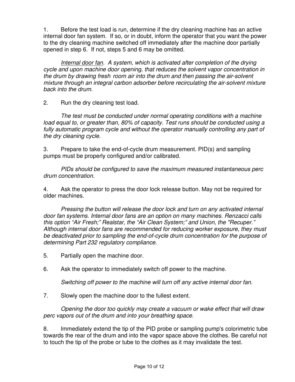 Instructions for Form 232-15 Part 232 Dry Cleaning Facility Compliance Inspection Report - New York, Page 10