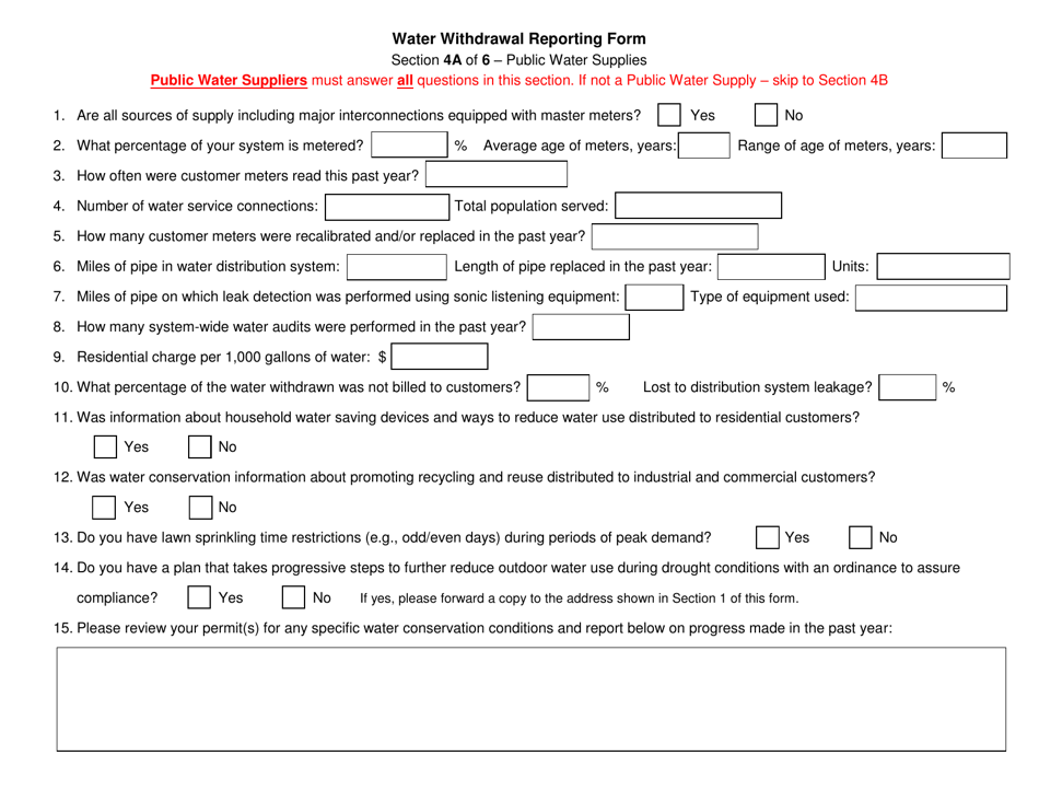 Water Withdrawal Reporting Form - New York, Page 4