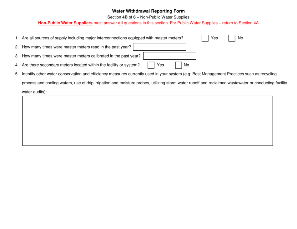 New York Water Withdrawal Reporting Form Download Fillable PDF 