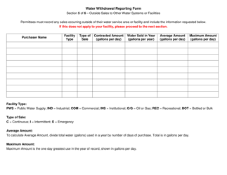 Water Withdrawal Reporting Form - New York, Page 6