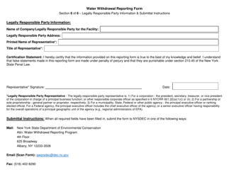 Water Withdrawal Reporting Form - New York, Page 7
