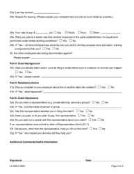 Form LS608.2 Labor Standards Pay Equity Complaint Form Section 194 - New York, Page 3