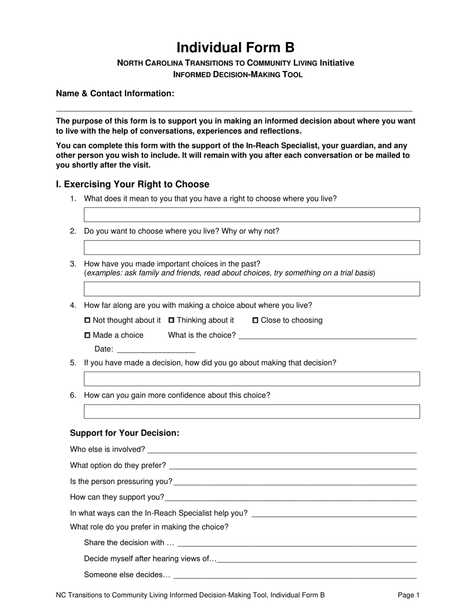 Bvca Individual Form.pdf Individual Form B - Fill Out, Sign Online and Download Fillable PDF ...