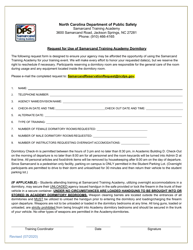 Document preview: Request to Use of Samarcand Training Academy Dormitory - North Carolina