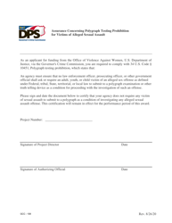 Document preview: Form GCC-108 Assurance Concerning Polygraph Testing Prohibition for Victims of Alleged Sexual Assault - North Carolina