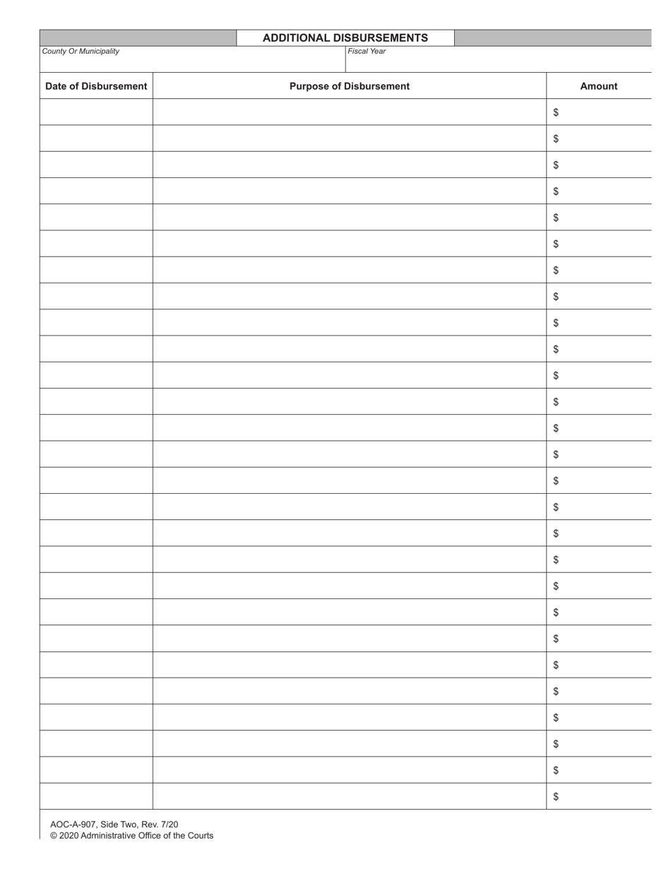 Form AOC-A-907 Facilities Fee Annual Activity Report - North Carolina, Page 2
