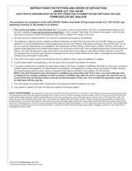Document preview: Instructions for Form AOC-CR-293 Petition and Order of Expunction Under G.s. 15a-145.8a (Non-traffic Misdemeanor or Felony Under Age 18 Committed Before Raise the Age) - North Carolina