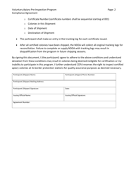 Voluntary Apiary Pre-inspection Program Compliance Agreement - North Dakota, Page 2