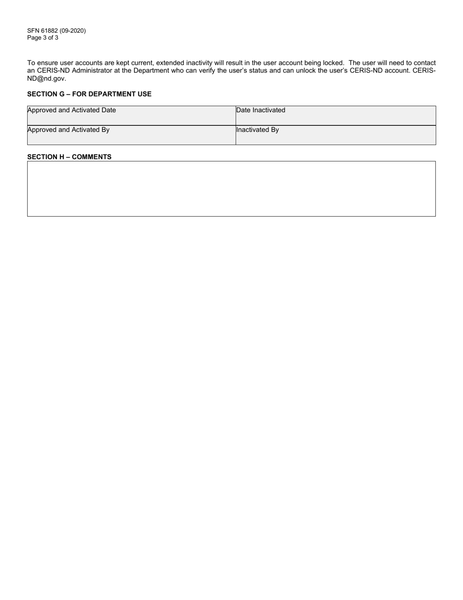 Form SFN61882 Subscriber Agreement for Certifier Access (Ceris-Nd) - North Dakota, Page 3