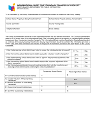 Form SFN61872 &quot;Informational Sheet for Voluntary Transfer of Property&quot; - North Dakota