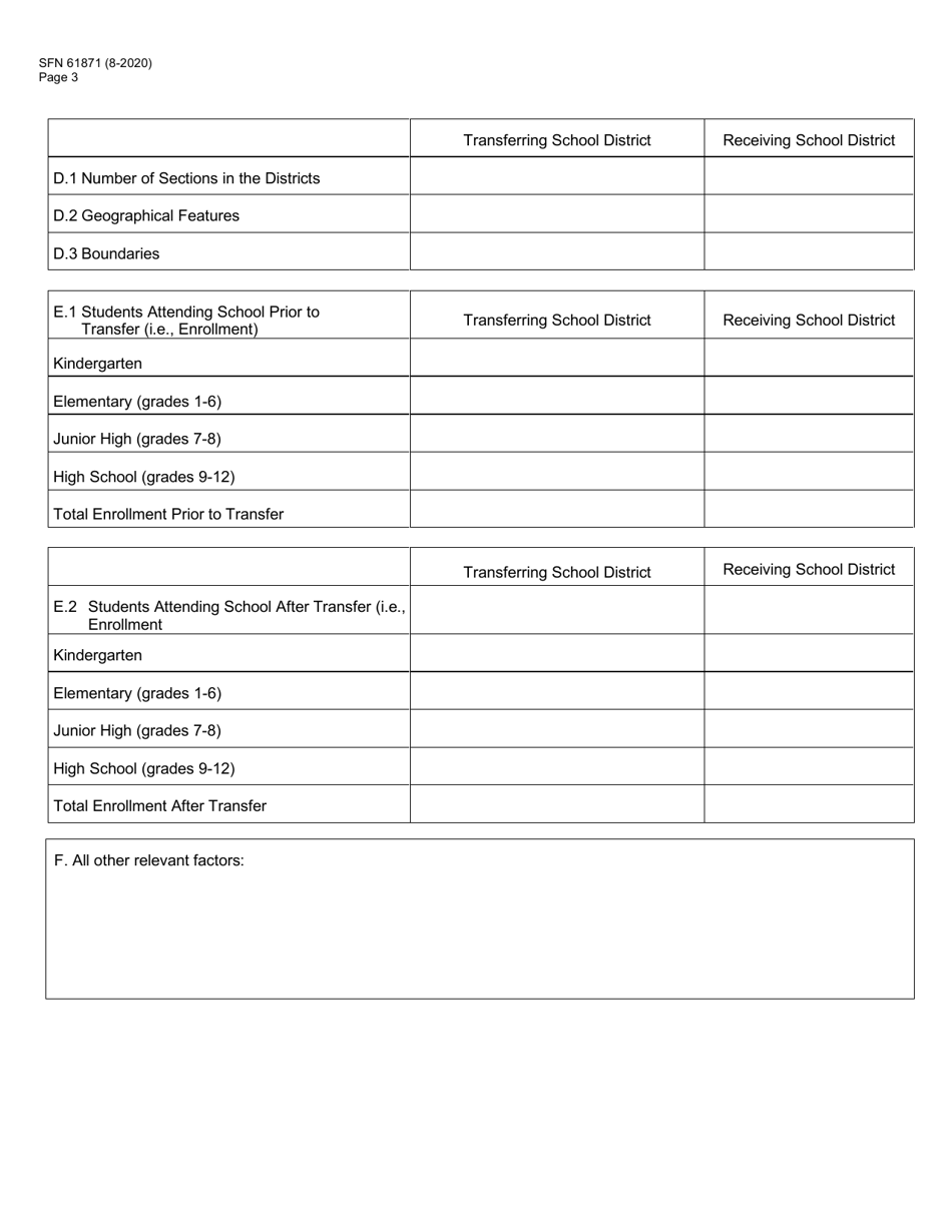 Form SFN61871 Findings of Fact for Voluntary Transfer of Property to School District - North Dakota, Page 3