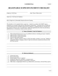 Document preview: Reasonable Suspicion Incident Checklist - Ohio
