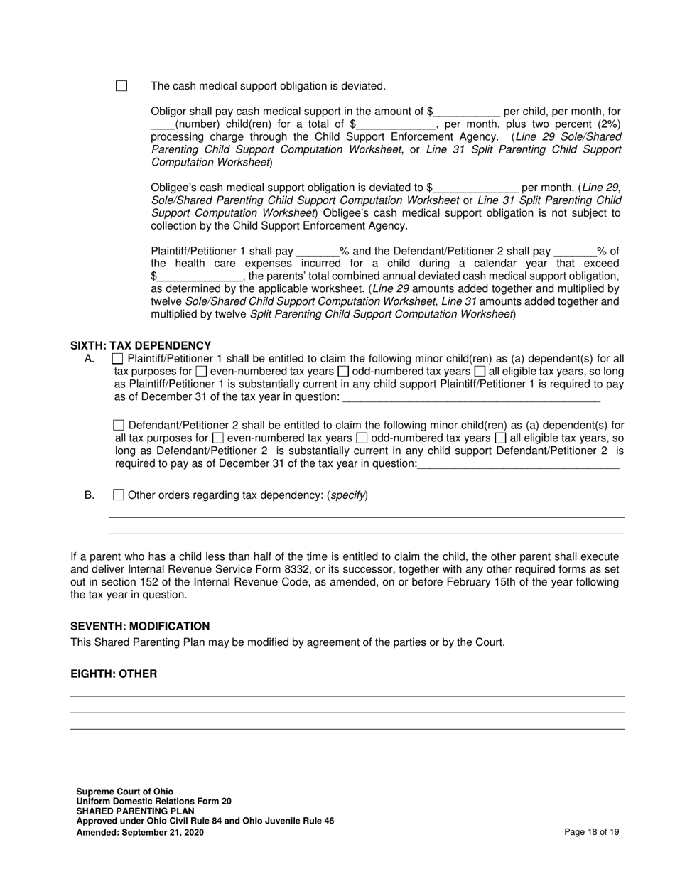 Uniform Domestic Relations Form 20 - Fill Out, Sign Online and Download ...