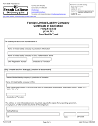 Form 543B Foreign Limited Liability Company Certificate of Correction - Ohio, Page 2