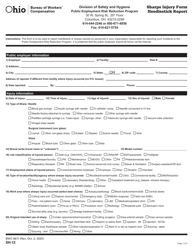 Form SH-12 (BWC-6611) Sharps Injury Form - Needlestick Report - Ohio