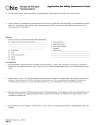 Form SH-53 (BWC-6683) Application for Safety Intervention Grant - Ohio, Page 3