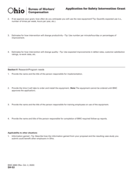 Form SH-53 (BWC-6683) Application for Safety Intervention Grant - Ohio, Page 5
