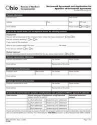 Form C-240 (BWC-1372) Settlement Agreement and Application for Approval of Settlement Agreement - Ohio, Page 2