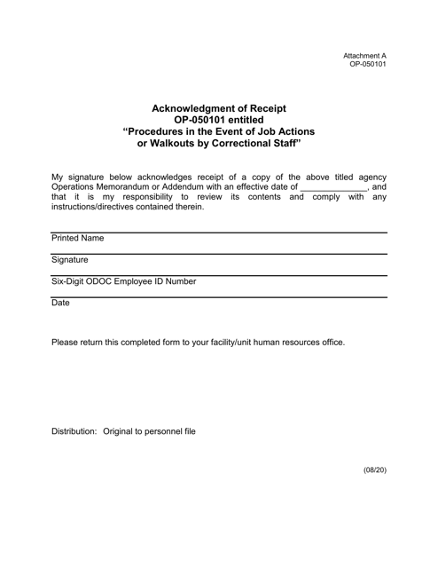 Form OP-050101 Attachment A  Printable Pdf